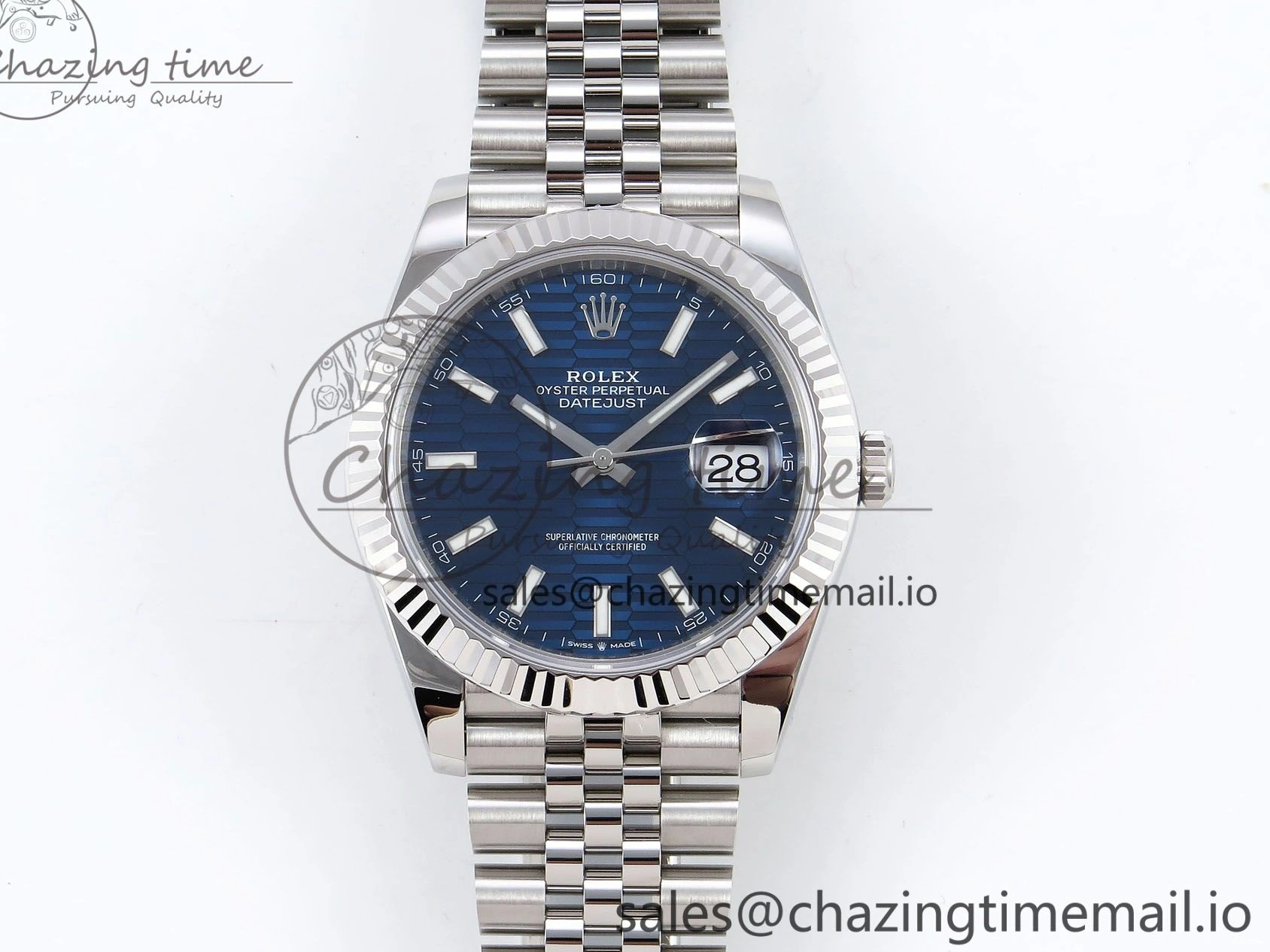 MiroTime 0405 DateJust 41 126334 904L SS VSF 1:1 Best Edition Blue Textured Dial on Jubilee Bracelet VS Youthful 1326